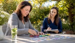 Woman undergoing cognitive rehabilitation therapy