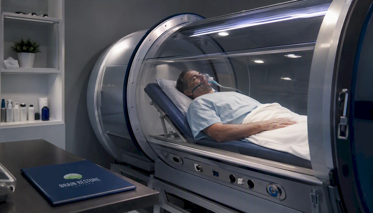 Patient receiving clinical hyperbaric oxygen therapy