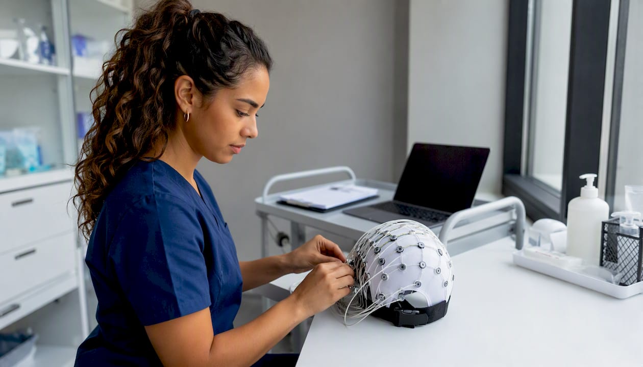 Clinical EEG equipment setup and adjustment