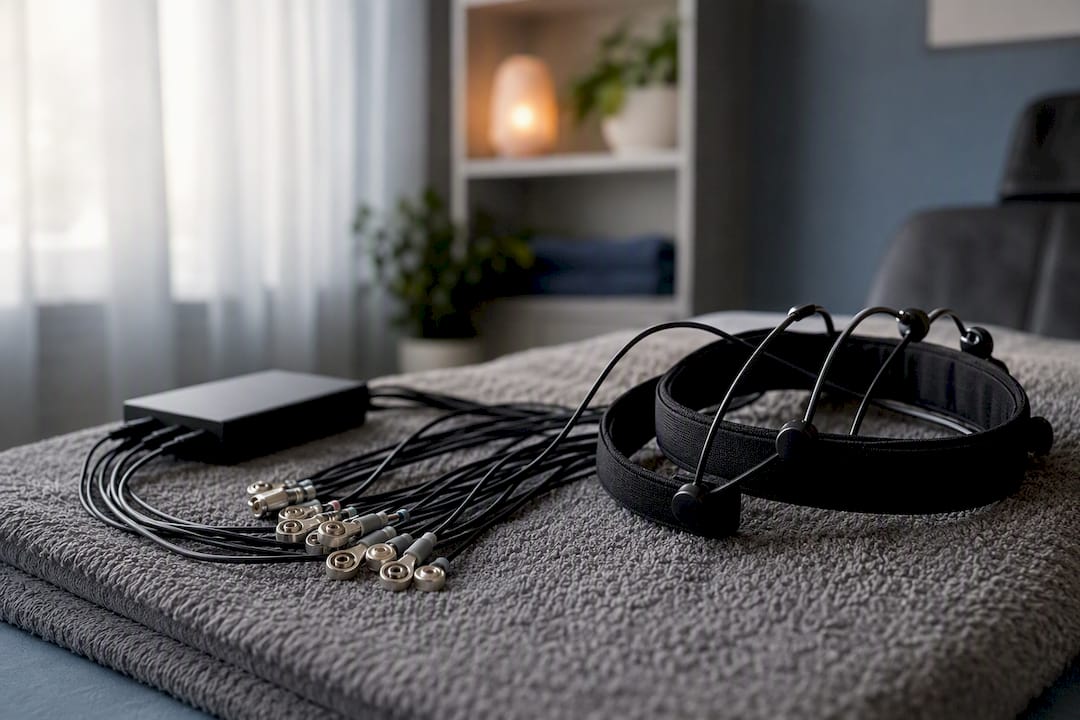 Neurofeedback therapy sensors close-up