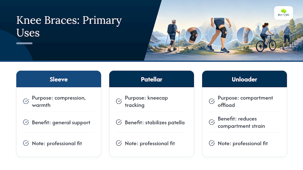 Comparison of three knee brace types