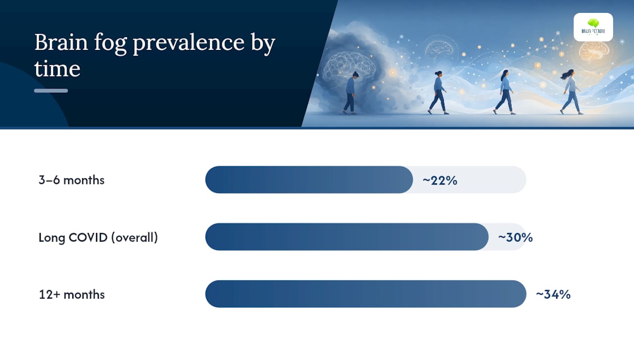 Long COVID brain fog prevalence over time