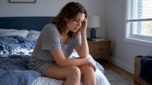 Woman awake after restless concussion-related sleep