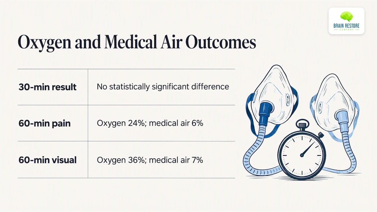 Oxygen and medical air trial outcomes compared